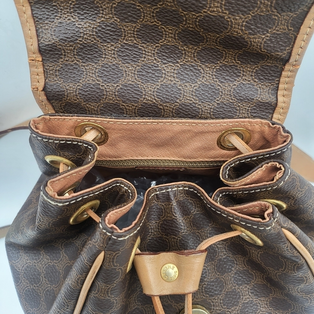 CELINE Macadam Rucksack Backpack Mini canvas leather..Authentic.. - Picture 16 of 16